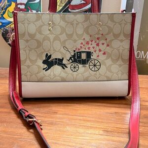 Coach Lunar New Year Dempsey Carryall In Signature Canvas With Rabbit & Carriage